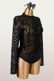 Women Leopard Print Mesh Sexy Jumpsuit