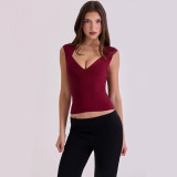 Women Street V-Neck Slim Fit Tank Vest