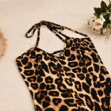 Women Sexy See-Through Leopard Print Nightdress