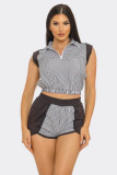 Women Striped Two-Piece Shorts Set