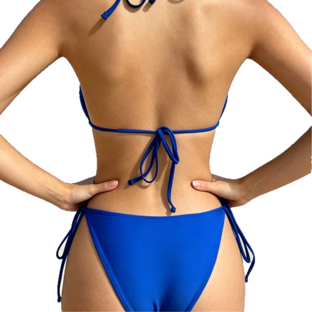 Solid High Waist Two-Piece Bikini Swimsuit