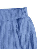 Women Casual Career Textured Bell Bottom Slim Waist Wide-Leg Pants Two-Piece Set