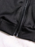 Women Casual Color-Block Striped Hooded Wide-Leg Pants Two-Piece Set