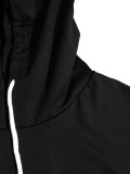 Women Casual Sport Hooded T-Shirt Wide-Leg Pants Striped Two-Piece Set