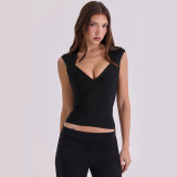 Women Street V-Neck Slim Fit Tank Vest