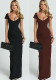 Summer Women V-Neck Low Back Slit Slim Fit Dress