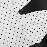 Women Polka Dot Halter Neck Tank Top Cropped Pants Two-Piece Set