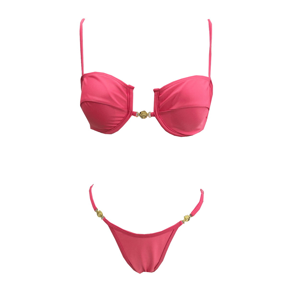 Solid Low Waist Two-Piece Bikini Swimsuit