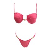Women Solid Low Waist Bikini Two-Piece Swimwear