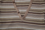 Women American Summer Striped V-neck Short Sleeve Skirt Set