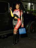 Women Sexy Letter Colorblock Long Sleeve Shorts Set