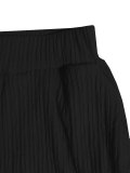 Women Casual Career Textured Bell Bottom Slim Waist Wide-Leg Pants Two-Piece Set