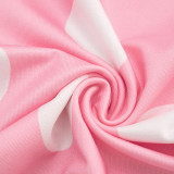 Women Strap Tank Tight Fit Polka Dot Headband Three-Piece Set