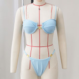 Women Solid Low Waist Bikini Two-Piece Swimwear