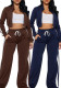 Women Sport Casual Side Stripe Long Sleeve Zipper Jacket Wide-Leg Pants Two-Piece Set
