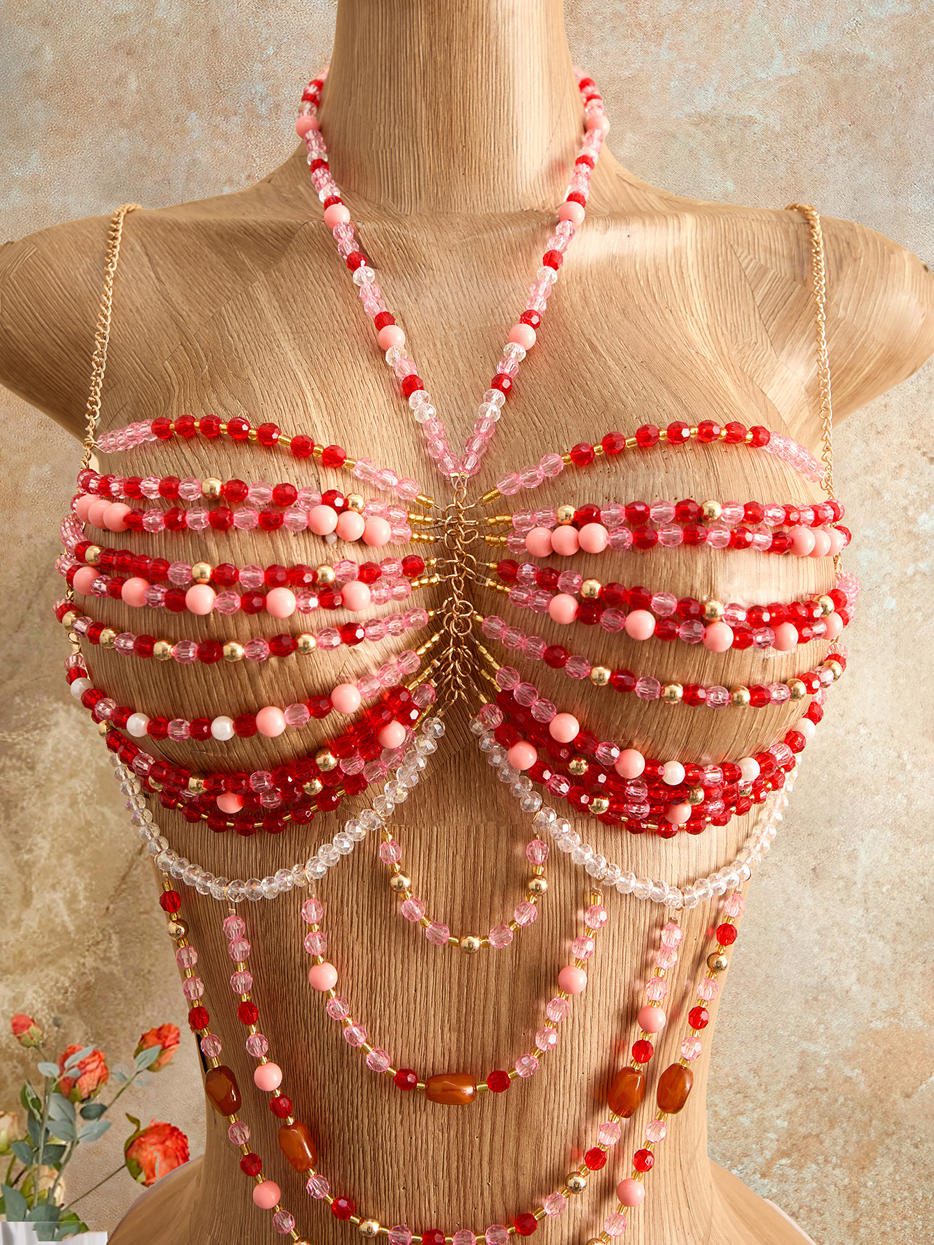 Beaded Crop Top Vest for Holiday Wear