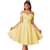 Women formal party off-shoulder evening dress（Processing time need 3-6 days）
