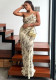 Women color-blocked backless bodycon sleeveless asymmetrical dress