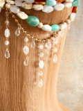 Women multi-color Jewelry Beaded Halter Neck Bra