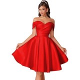 Women formal party off-shoulder evening dress（Processing time need 3-6 days）