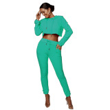 Women casual sportswear hoodies and pant two-piece set