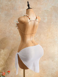 Women multi-color Jewelry Beaded Halter Neck Bra