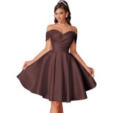 Women formal party off-shoulder evening dress（Processing time need 3-6 days）