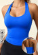 Women Square Neck Halter Neck Seamless Yoga Fitness Tank Top with Bra Pads