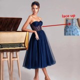 Plus size Women strapless elegant strapless evening dress（Processing time need 3-6 days）