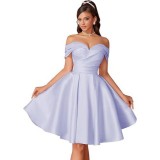 Women formal party off-shoulder evening dress（Processing time need 3-6 days）