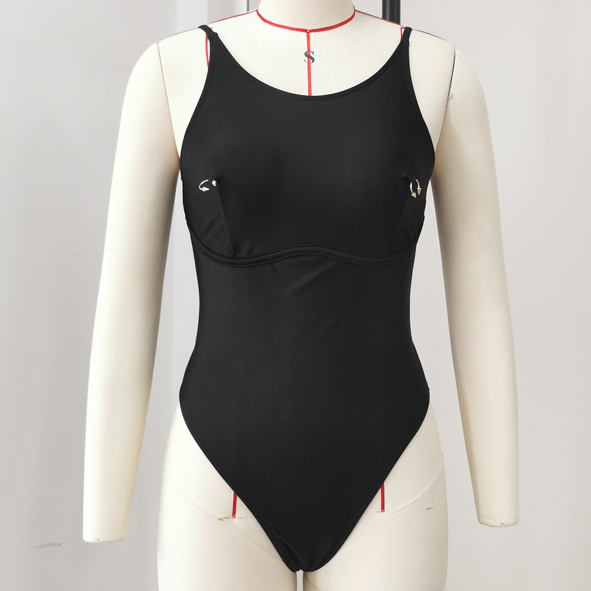 Solid Backless One-Piece Swimsuit for Beachwear
