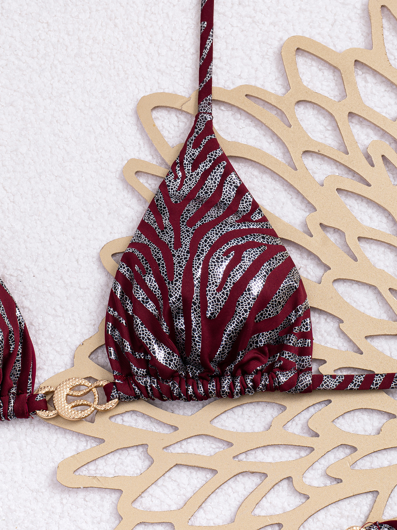 Halter Neck Lace-Up Two-Piece Swimsuit