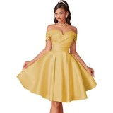 Women formal party off-shoulder evening dress（Processing time need 3-6 days）