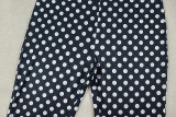 Women printed polka dot halter neck sleeveless jumpsuit