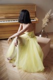 Plus size Women strapless elegant strapless evening dress（Processing time need 3-6 days）