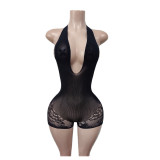 Women Lace Halter Neck Sexy Halter Neck Backless Jumpsuit