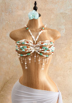 Women multi-color Jewelry Beaded Halter Neck Bra Women multi-color Jewelry Beaded Halter Neck Bra