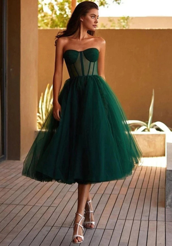 Plus size Women strapless elegant strapless evening dress(Processing time need 3-6 days)