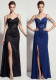 Women Suspender Tassel Backless Formal Party Slit Evening Gown