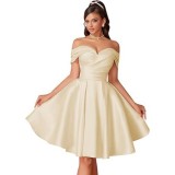 Women formal party off-shoulder evening dress（Processing time need 3-6 days）