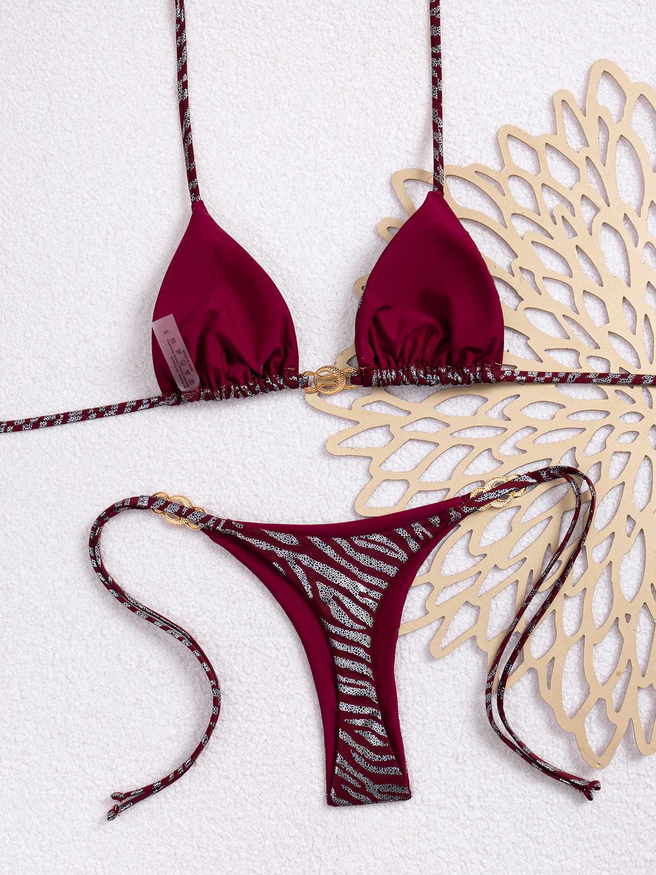 Halter Neck Lace-Up Two-Piece Swimsuit
