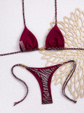 Women Halter Neck Lace-Up Sexy Swimwear Two Pieces