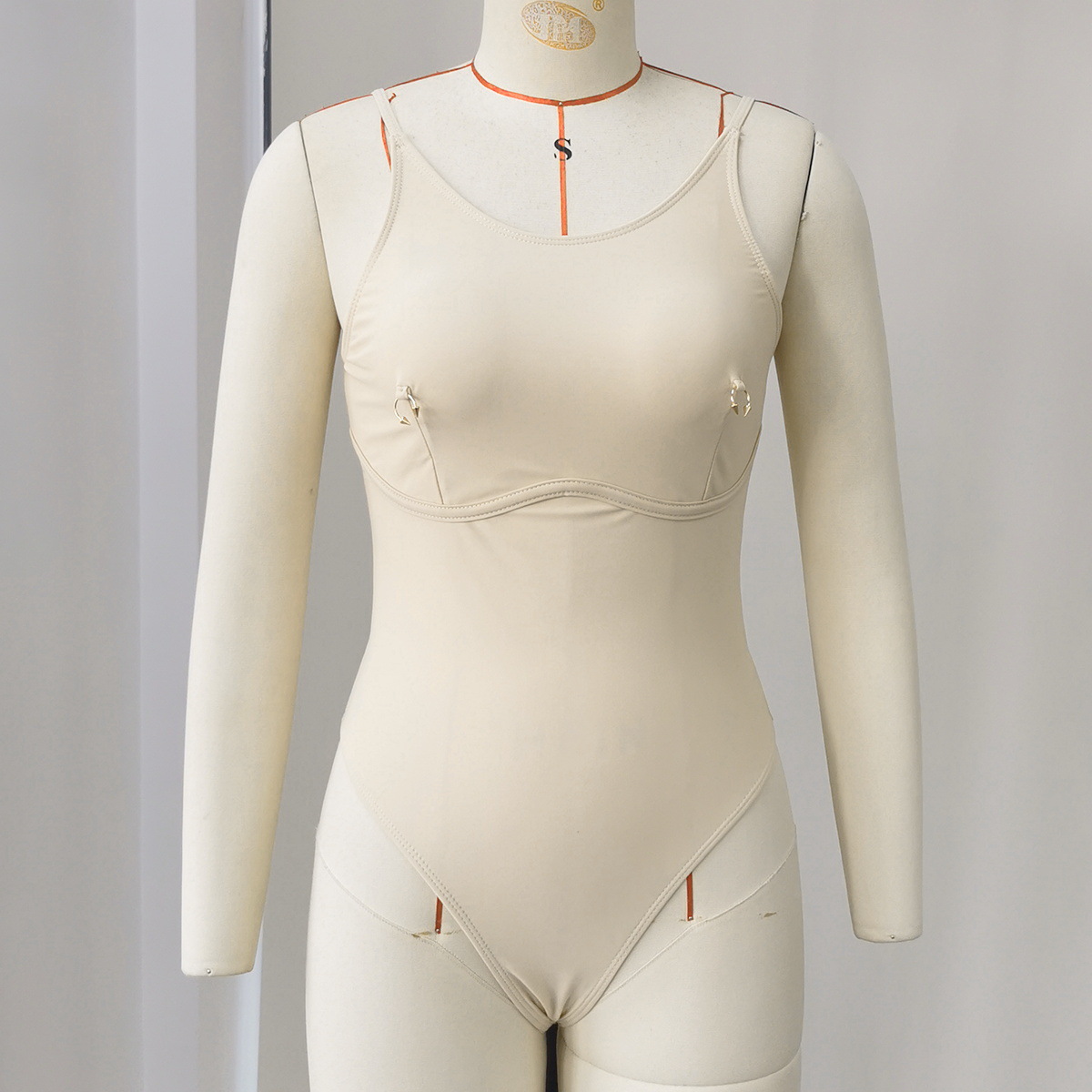 Solid Backless One-Piece Swimsuit for Beachwear