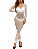 Women Beaded V-neck bodysuit sexy lingerie