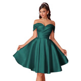 Women formal party off-shoulder evening dress（Processing time need 3-6 days）