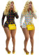 Women Autumn Polka Dot Print Long-Sleeve Top and Shorts Two-Piece Set