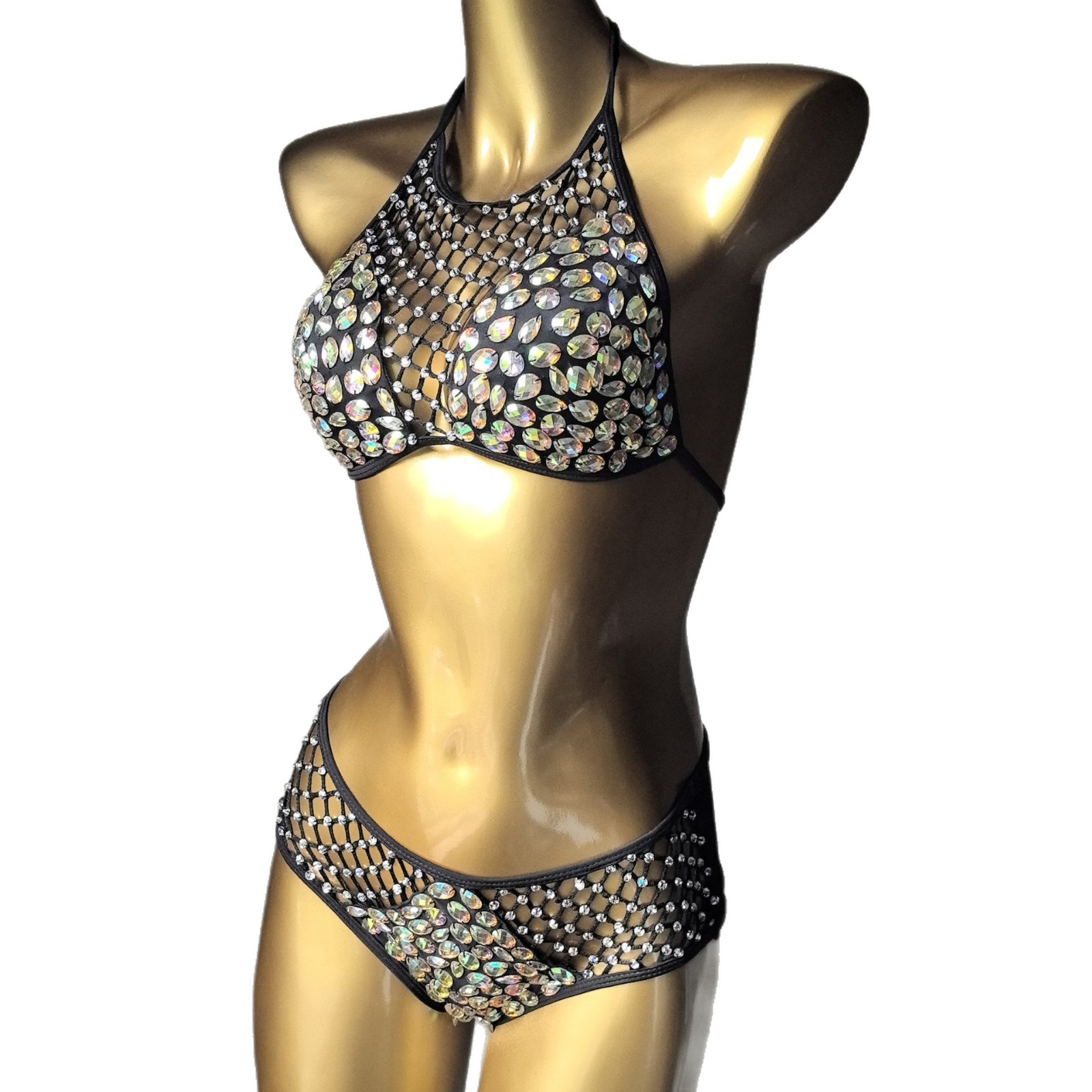 Diamond Rhinestone One-Piece Swimsuit for Beach Holidays
