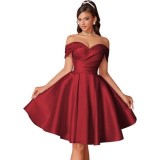 Women formal party off-shoulder evening dress（Processing time need 3-6 days）