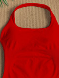 Women Square Neck Halter Neck Seamless Yoga Fitness Tank Top with Bra Pads