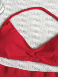 Women Seamless Stretch Yoga Halter Neck Tank Top Yoga Pants Fitness Two-Piece Set